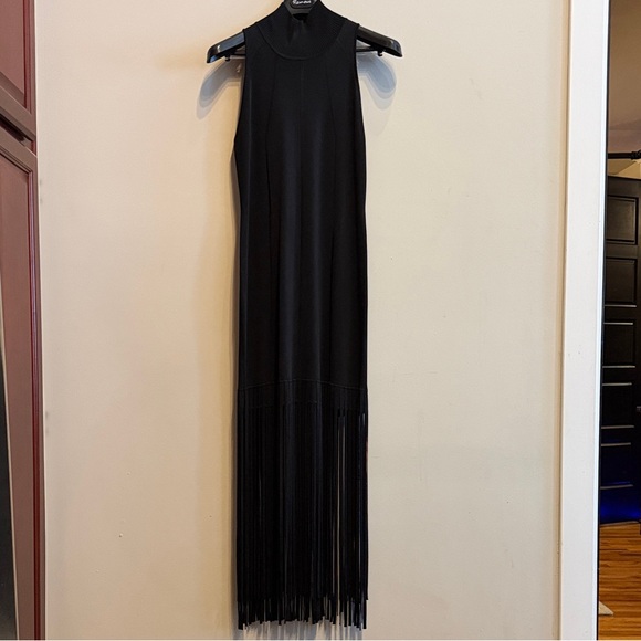 Toccin Dresses & Skirts - NWT Toccin Elegant Black Maxi Dress with Fringe